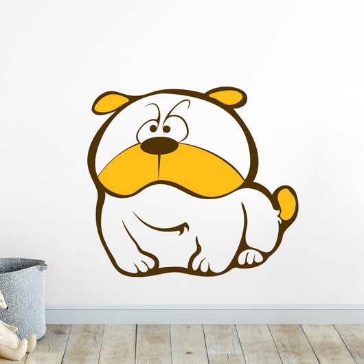 White Bulldog with Orange Wall Decal