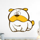 White Bulldog with Orange Wall Decal