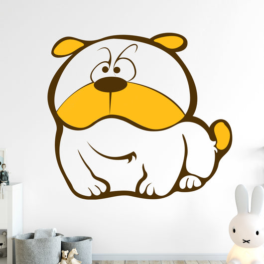 White Bulldog with Orange Wall Decal