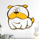 White Bulldog with Orange Wall Decal