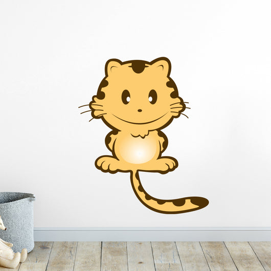 Orange Cat with Black Wall Decal