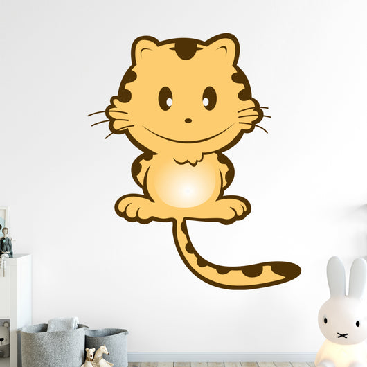 Orange Cat with Black Wall Decal