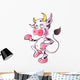 White Happy Cow with Wall Decal