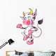 White Happy Cow with Wall Decal