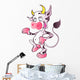 White Happy Cow with Wall Decal