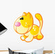 Yellow Cat with Orange Wall Decal