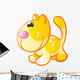 Yellow Cat with Orange Wall Decal