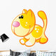 Yellow Cat with Orange Wall Decal