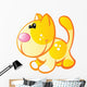 Yellow Cat with Orange Wall Decal