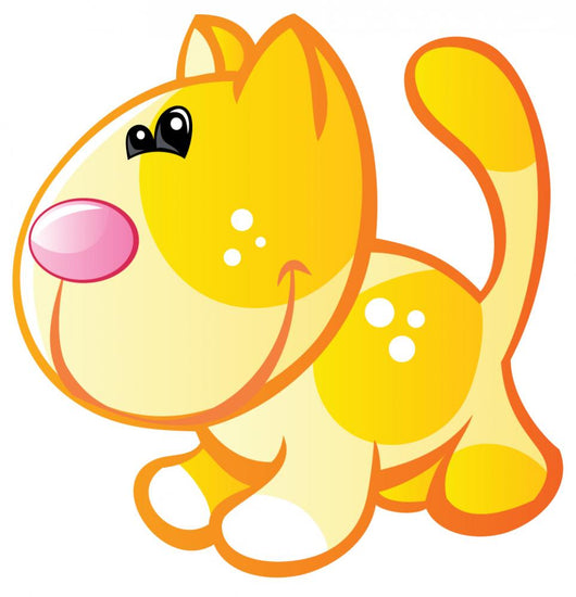Yellow Cat with Orange Wall Decal