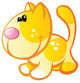Yellow Cat with Orange Wall Decal