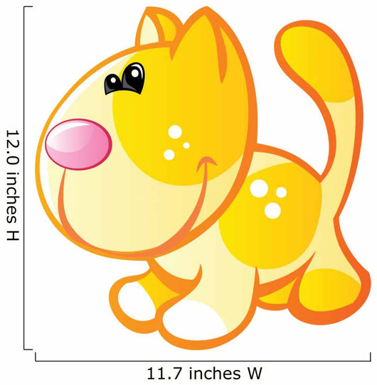 Yellow Cat with Orange Wall Decal