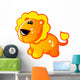 Orange Lion with Yellow Wall Decal