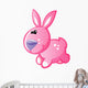 Pink Bunny With White Spots, Grey Nose Wall Decal