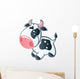 Bluish White Cow with Wall Decal
