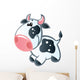Bluish White Cow with Wall Decal