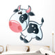 Bluish White Cow with Wall Decal
