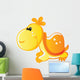 Yellow Turtle with Orange Wall Decal