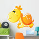 Yellow Turtle with Orange Wall Decal