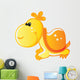 Yellow Turtle with Orange Wall Decal