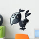 Black Bird with Blue Wall Decal