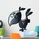 Black Bird with Blue Wall Decal