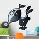 Black Bird with Blue Wall Decal