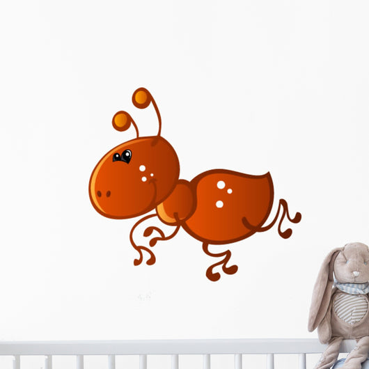Brown Ant with White Wall Decal