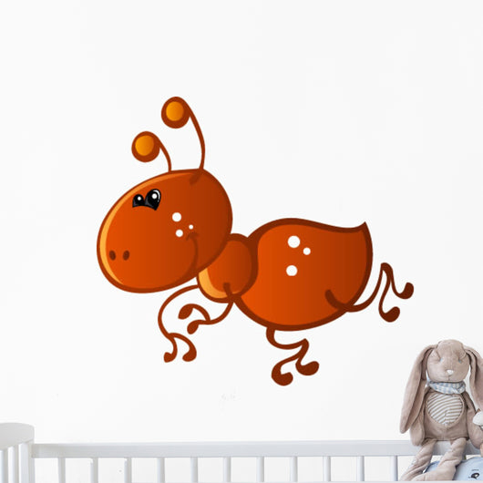 Brown Ant with White Wall Decal