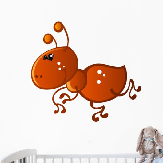 Brown Ant with White Wall Decal