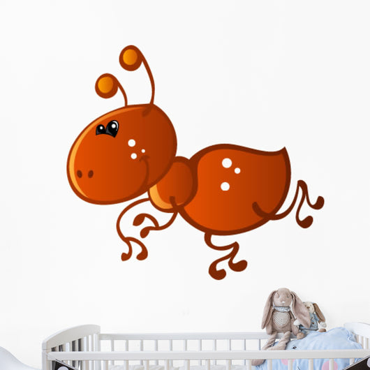 Brown Ant with White Wall Decal