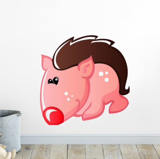 Pink Hedgehog with White Wall Decal