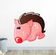 Pink Hedgehog with White Wall Decal