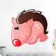 Pink Hedgehog with White Wall Decal