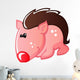 Pink Hedgehog with White Wall Decal