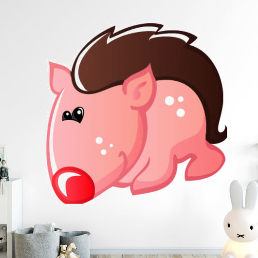 Pink Hedgehog with White Wall Decal