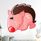 Pink Hedgehog with White Wall Decal