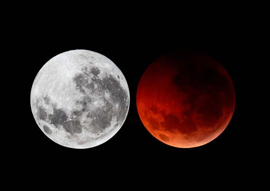 Composite Showing Moon before Wall Decal