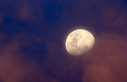 Moon between Colorful Clouds Wall Decal