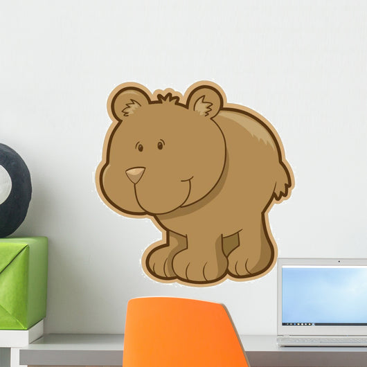 Cute Little Brown Bear Wall Decal