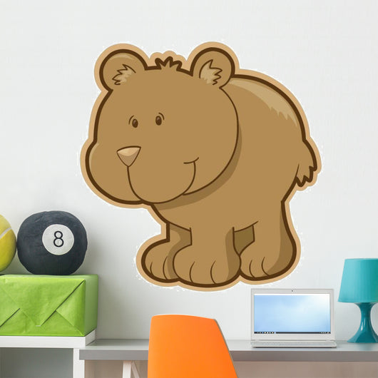 Cute Little Brown Bear Wall Decal