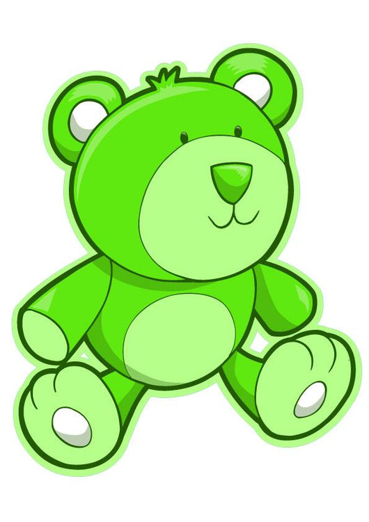 Little Green Teddy Bear Wall Decal