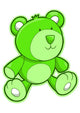 Little Green Teddy Bear Wall Decal