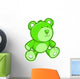Little Green Teddy Bear Wall Decal