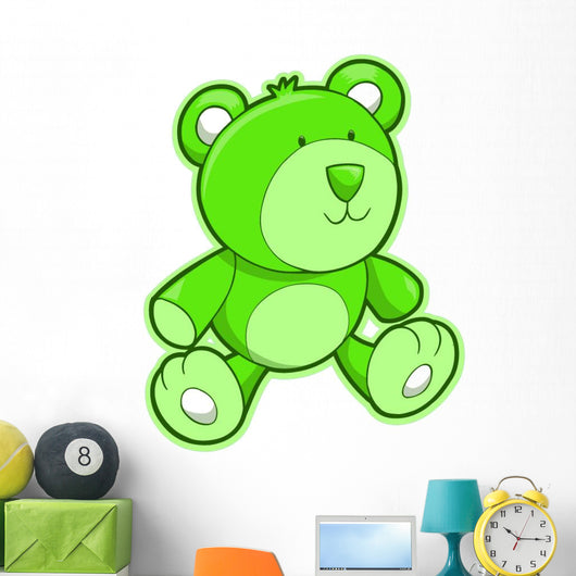 Little Green Teddy Bear Wall Decal