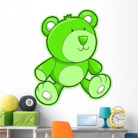 Little Green Teddy Bear Wall Decal
