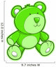 Little Green Teddy Bear Wall Decal