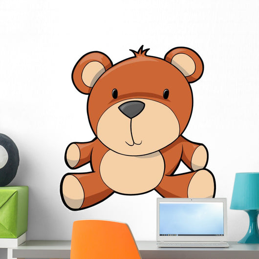 Little Brown Teddy Bear Wall Decal