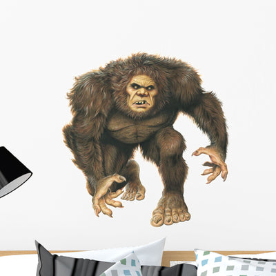 Sasquatch Big Foot Monster Wall Decal shown on a wall