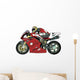Red Racing Motorcycle with Wall Decal